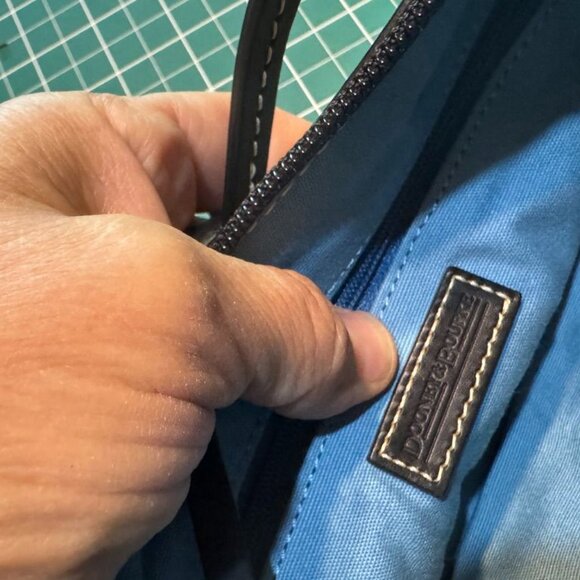 NWT Dooney & Bourke Mini East/West Slouch Handbag Black Multi-Logo Pattern Leath - Picture 8 of 12